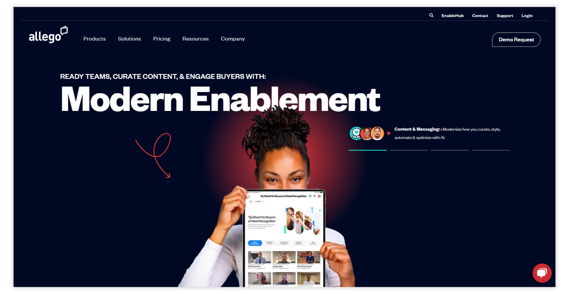 Allego video sales platform